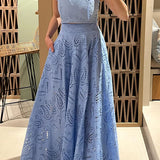 Ensemble Larissa™ : Vyšívaný Top a Maxi Sukňa s Vysokým Pásom