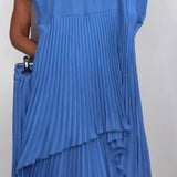 Sherry™ Midi Plissé Šaty & Wide Leg Nohavicový Set