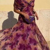 Louise | Elegantá Maxi Šaty na Párty s Výstrihom do V