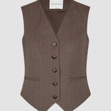 Dámska krátka vesta Serene Burnt Sugar Herringbone