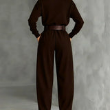 Elegantný Set Jessica™: Chic Top a Rovné Nohavice