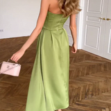 Liora | Elegantná Midi Šaty bez Ramienok