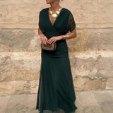 Louise | Elegantá Maxi Šaty na Párty s Výstrihom do V