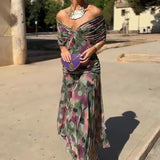 Louise | Elegantá Maxi Šaty na Párty s Výstrihom do V