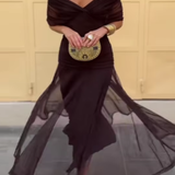 Louise | Elegantá Maxi Šaty na Párty s Výstrihom do V