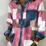Séraphine | Chemise Color Block s Módnym Golierom