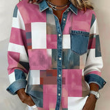 Séraphine | Chemise Color Block s Módnym Golierom