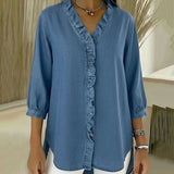 Abigail™ Elegantná Denim Blúzka