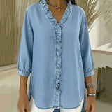 Abigail™ Elegantná Denim Blúzka