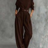 Elegantný Set Jessica™: Chic Top a Rovné Nohavice