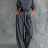 Elegantný Set Jessica™: Chic Top a Rovné Nohavice