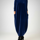 Françoise™ - Mäkké šaty s vysokým golierom a vreckami – Pohodlná elegancia
