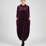 Françoise™ - Mäkké šaty s vysokým golierom a vreckami – Pohodlná elegancia